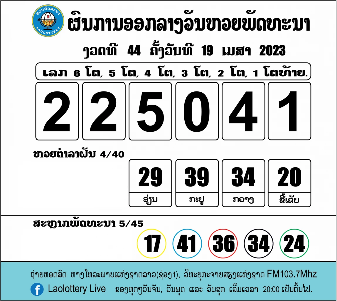 หวยลาว 19 เมษายน 2566