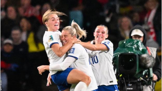 England players celebrate