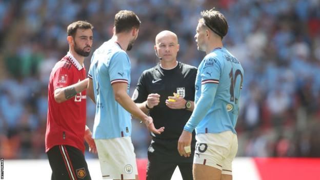 Manchester City beat Manchester United in last season's FA Cup final, the last time the pair faced each other