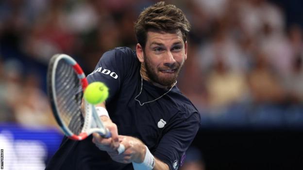 Cameron Norrie in action at the United Cup