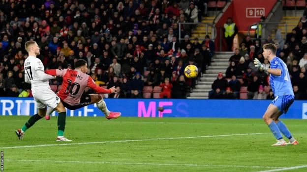 Che Adams scores for Southampton against Plymouth Argyle